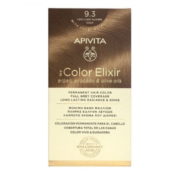 Apivita My Color Elixir Kit Βαφή Μαλλιών No 9.3 Ξανθό Πολύ Ανοιχτό Μελί